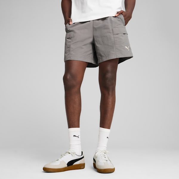 WARDROBE ESSENTIALS Men's Relaxed 6" Cargo Shorts, Cast Iron, extralarge